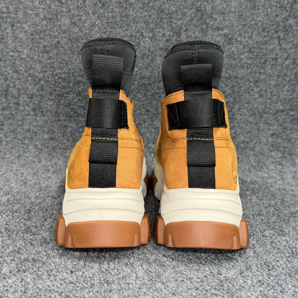 Timberland Adley Way Peep Tow Sneaker Women's 8.5 Wheat Leather Front Zip Sandal - Picture 5 of 11